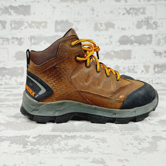 Red Wing Shoes Worx Brown Leather Lace Up Working Hiking Boots K254 - Picture 5 of 11